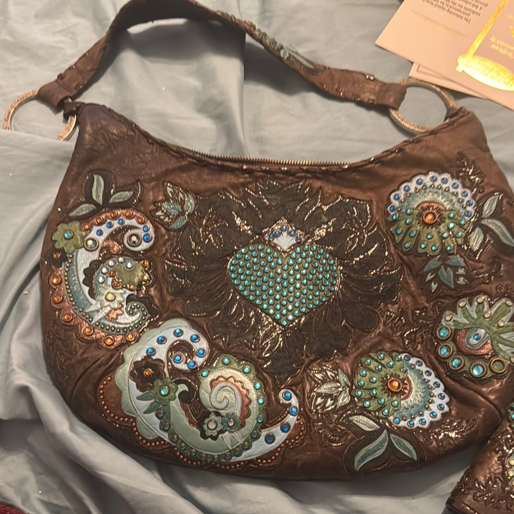 Kippys Embellished Brown Shoulder Bag